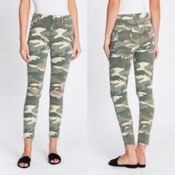 Mother high waisted looker ankle fray see me- Women's Size 26- Camo - Picture 1 of 11